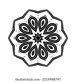 Monogram circle petal flower commercial logo