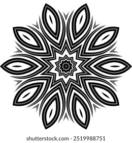 Monogram circle petal flower commercial logo