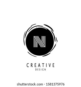 Monogram Circle Sun Letter N logo. Vector design concept sun shape with letter N logo on monogram color.