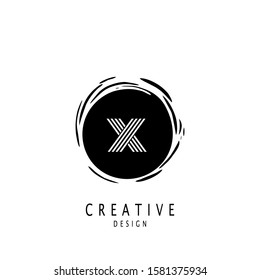 Monogram Circle Sun Letter X logo. Vector design concept sun shape with letter X logo on monogram color.