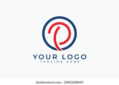Monograma Letra circular P Logo Plantilla