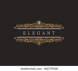 Monogram classic logo template with elegant ornament elements. Luxury elegant design for cafe, restaurant, boutique, hotel, shop, jewelry. Vector retro elements