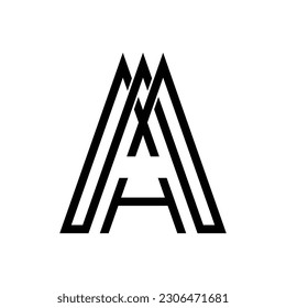 letra de monograma inteligente Un logotipo con plantilla de diseño de forma triangular aislado en fondo blanco