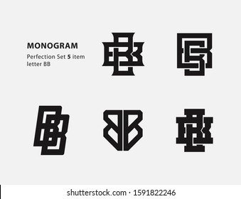 monogram collection letter BB or BB black on white background for clothing, apparel, sport, company