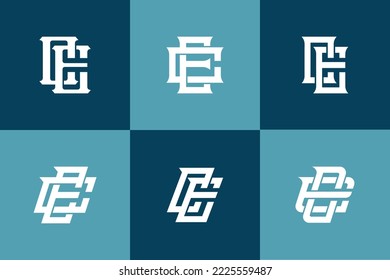 Monogram collection letter CE or EC with interlock style good for brand, clothing, apparel, streetwear, baseball, basketball, football and etc