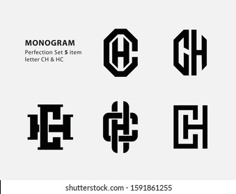 Monogram Collection Letter Ch Hc Black Stock Vector (Royalty Free ...