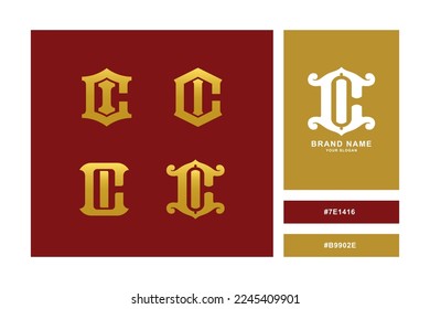 Letra de colección monograma CI o IC con estilo clásico moderno, vintage, bueno para marca, ropa, ropa, ropa, ropa de calle, béisbol, baloncesto, fútbol, etc