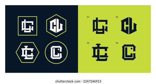 Monogram collection letter CL or LC with interlock, modern style good for brand, clothing, apparel, streetwear, baseball, basketball, football and etc