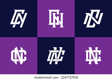 Letra monograma CN o NC con estilo de interconexión buena para marca, ropa, ropa, ropa, ropa de calle, béisbol, baloncesto, fútbol, etc