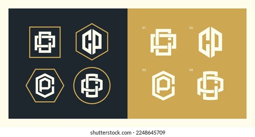 Monogram collection letter CP or PC with interlock, modern style good for brand, clothing, apparel, streetwear, baseball, basketball, football and etc