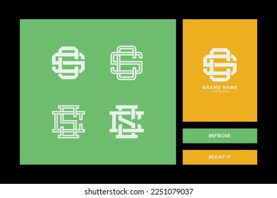 Monogram collection letter CS or SC with interlock style good for brand, clothing, apparel, streetwear, baseball, basketball, football and etc
