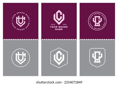 Monogram collection letter CV or VC with interlock, modern style, badge design for brand, clothing, apparel, streetwear, baseball, basketball, football and etc