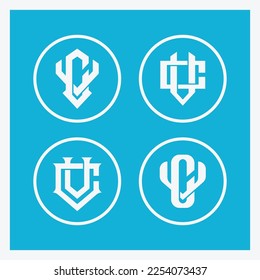 Carta de colección de monograma CV o VC con estilo de enclavamiento bueno para marca, ropa, ropa, ropa de calle, béisbol, baloncesto, fútbol, etc