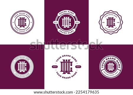 Monogram collection letter CW or WC with interlock style, badge design for brand, clothing, apparel, streetwear, baseball, basketball, football and etc