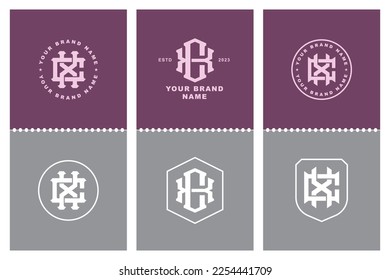 Monogram collection letter CX or XC with interlock style, badge design for brand, clothing, apparel, streetwear, baseball, basketball, football and etc