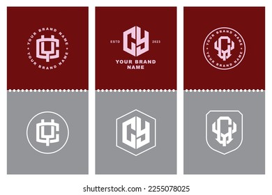 Monogram collection letter CY or YC with interlock, modern style, badge design for brand, clothing, apparel, streetwear, baseball, basketball, football and etc