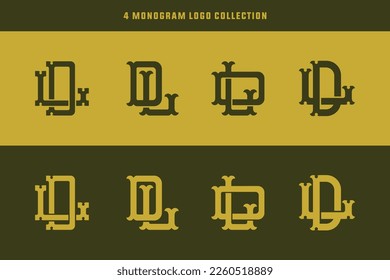 Monogram collection letter DL or LD with interlock, vintage, classic style good for brand, clothing, apparel, streetwear, baseball, basketball, football and etc