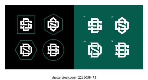 Letra de colección monograma DS o SD con estilo de interconexión buena para marca, ropa, ropa, ropa, ropa de calle, béisbol, baloncesto, fútbol, etc