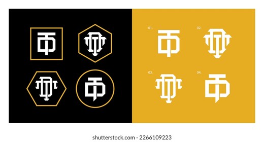 Monogram collection letter DT or TD with interlock style good for brand, clothing, apparel, streetwear, baseball, basketball, football and etc