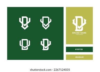 Monogram collection letter DV or VD with interlock style good for brand, clothing, apparel, streetwear, baseball, basketball, football and etc