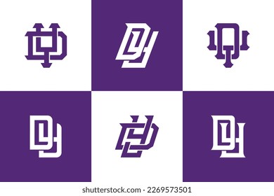 Carta de colección de monograma DY o YD con estilo de enclavamiento bueno para marca, ropa, ropa, ropa de calle, béisbol, baloncesto, fútbol, etc