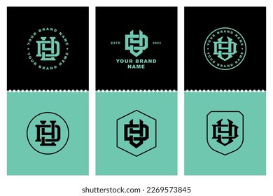 Monogram collection letter DY or YD with interlock style, badge design for brand, clothing, apparel, streetwear, baseball, basketball, football and etc