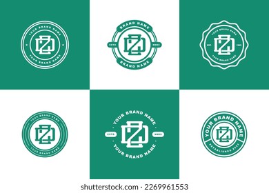 Monogram collection letter DZ or ZD with interlock style, badge design for brand, clothing, apparel, streetwear, baseball, basketball, football and etc