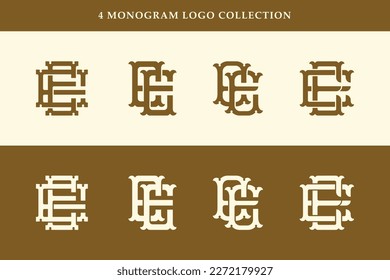 Monogram collection letter E or EE with interlock, classic, vintage style good for brand, clothing, apparel, streetwear, baseball, basketball, football and etc