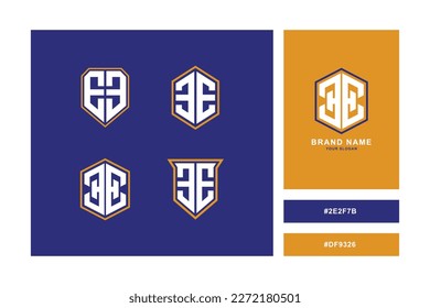 Monogram collection letter E or EE with modern style good for brand, clothing, apparel, streetwear, baseball, basketball, football and etc