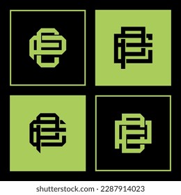 Monogram collection letter EP or PE with interlock style good for brand, clothing, apparel, streetwear, baseball, basketball, football and etc