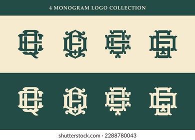 Monogram collection letter EQ or QE with interlock, vintage, classic style good for brand, clothing, apparel, streetwear