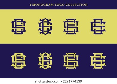 Monogram collection letter ES or SE with interlock, vintage, classic style good for brand, clothing, apparel, streetwear, baseball, basketball, football and etc