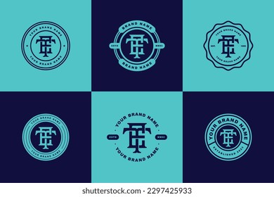 Monogram collection letter ET or TE with interlock, Vintage, Classic style, badge design for brand, clothing, apparel, streetwear, baseball, basketball, football and etc