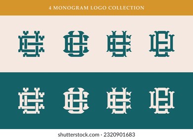 Carta de colección Monograma UE o UE con enclavamiento, vintage, estilo clásico bueno para marca, ropa, vestimenta, ropa de calle, béisbol, baloncesto, fútbol, etc