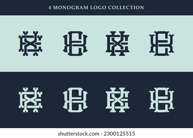 Monogram collection letter EX or XE with interlock, vintage, classic style good for brand, clothing, apparel, streetwear, baseball, basketball, football and etc