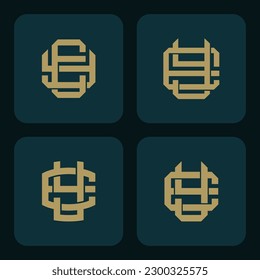 Monogram collection letter EY or YE with interlock style good for brand, clothing, apparel, streetwear, baseball, basketball, football and etc