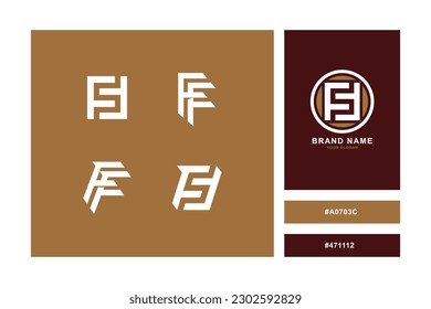 Monogram collection letter F or FF with interlock, modern style good for brand, clothing, apparel, streetwear, baseball, basketball, football and etc