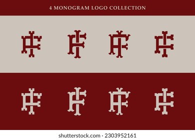 Monogram collection letter FI or IF with interlock, classic, vintage style good for brand, clothing, apparel, streetwear, baseball, basketball, football and etc