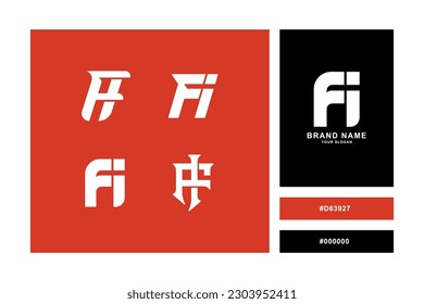 Monogram collection letter FI or IF with interlock, modern style good for brand, clothing, apparel, streetwear, baseball, basketball, football and etc