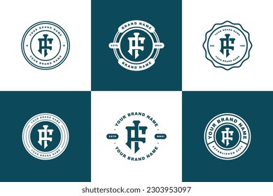 Carta de colección de monograma FI o IF con estilo de enclavamiento, diseño de insignias para marca, ropa, ropa, ropa de calle, béisbol, baloncesto, fútbol, etc