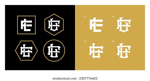 Monogram collection letter FL or LF with interlock style good for brand, clothing, apparel, streetwear, baseball, basketball, football and etc