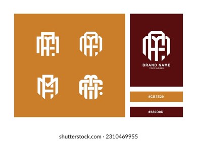 Monogram collection letter FM or MF with interlock style good for brand, clothing, apparel, streetwear, baseball, basketball, football and etc