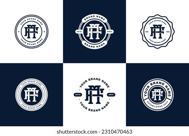 Carta de colección de monograma FM o MF con estilo de interconexión, diseño de placa para marca, ropa, ropa, ropa de calle, béisbol, baloncesto, fútbol, etc