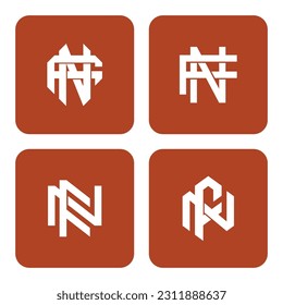 Letra monograma FN o NF con estilo de interconexión buena para marca, ropa, ropa, ropa, calle, béisbol, baloncesto, fútbol, etc