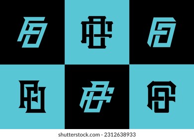 Monogram collection letter FO or OF with interlock style good for brand, clothing, apparel, streetwear, baseball, basketball, football and etc