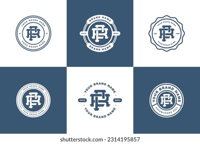 Letra de colección monograma FR o RF con estilo de interconexión, diseño de placa para marca, ropa, ropa, ropa, ropa de calle, béisbol, baloncesto, fútbol, etc