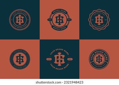 Monogram collection letter GI or IG with interlock style, badge design for brand, clothing, apparel, streetwear, baseball, basketball, football and etc