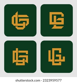 Monogram collection letter GL or LG with interlock style good for brand, clothing, apparel, streetwear, baseball, basketball, football and etc