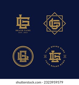 Monogram collection letter GL or LG with interlock style good for brand, clothing, apparel, streetwear, baseball, basketball, football and etc