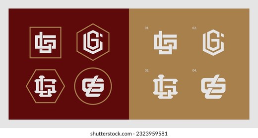 Monogram collection letter GL or LG with interlock style good for brand, clothing, apparel, streetwear, baseball, basketball, football and etc